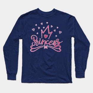 pink sparkles Princess for girls kids and adults Long Sleeve T-Shirt